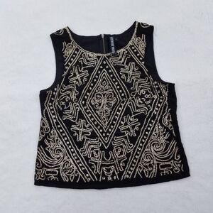 Yoana Baraschi Tank Top S Sequin Black‎ Gold Blouse